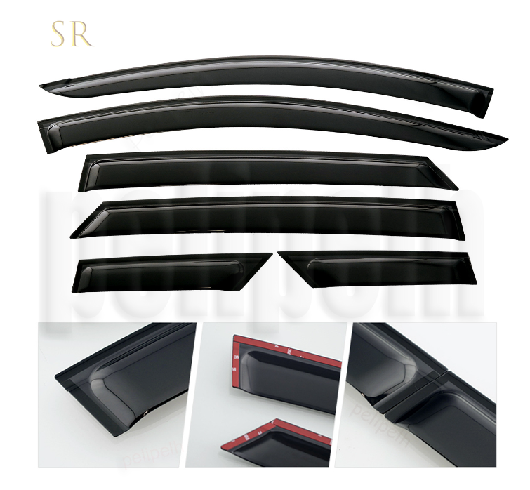 6PCS Black Window Visor Vent Shades Sun Rain Guard Fits For Kia K4