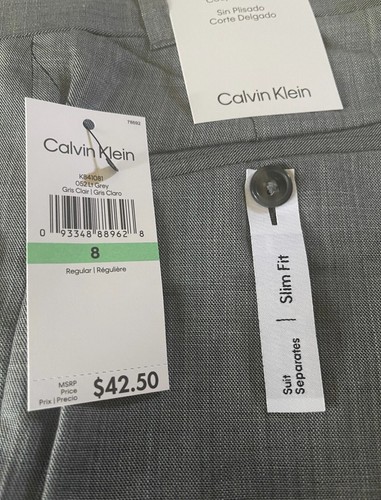 Calvin Klein boys size 8 slim fit dress formal pants New - Picture 2 of 10