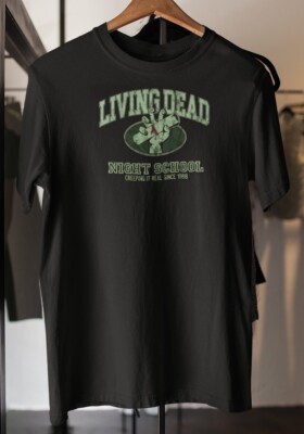 Living Dead Night School Zombie Halloween Men s Black Tee Size XL NWT