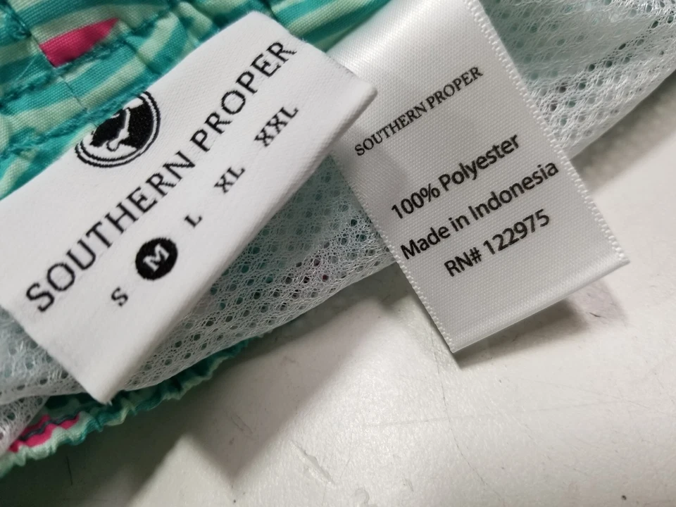 Southern Proper Southern Swim 5.5 Retro Wave Swim-trunk Sz Med - Caribbean Green - Image 4 of 4