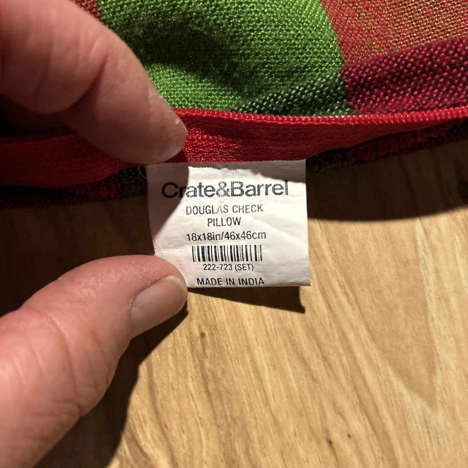 Набор из 4 ящиков и бочек 18 x 18 дюймов наволочка в клетку зеленый/красный/черный рождественский - Изображение 3 из 4