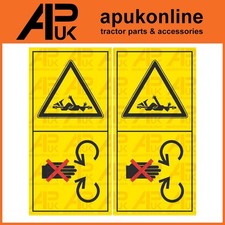 2x PTO Guard Safety Shield Warning Hazard Label for Deutz-Fahr Landini Tractor