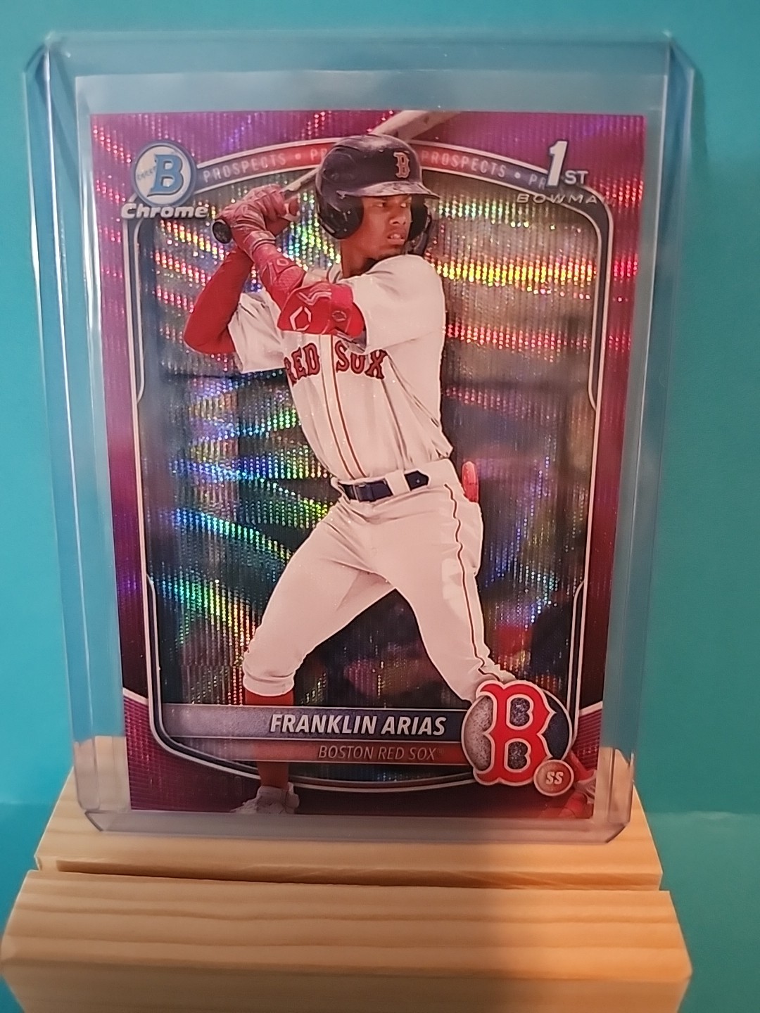 2025 Bowman Chrome Prospects Franklin Arias #BCP-67 Fuchsia Refractor /199 (RC)