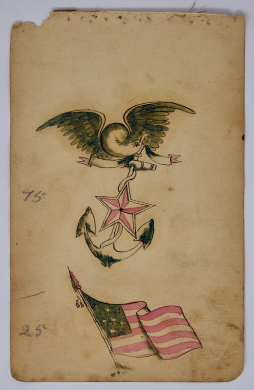 1890s American Tattoo Flash Art by James Smith: American Patriotic Symbols