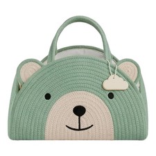 Cute Cartoon Bear Cotton Rope Basket  Baby Nursery  Travel, Baby Gift Basket