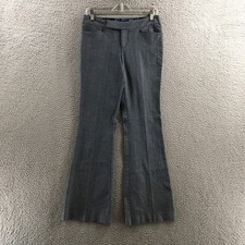 World Trouser Flared Dress Pants Women 7/8 Gray Cotton Blend Mid Rise Flat Front