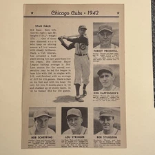 Chicago Cubs Stan Hack Lou Stringer Bob Scheffing 1942 Annual Baseball 6X8