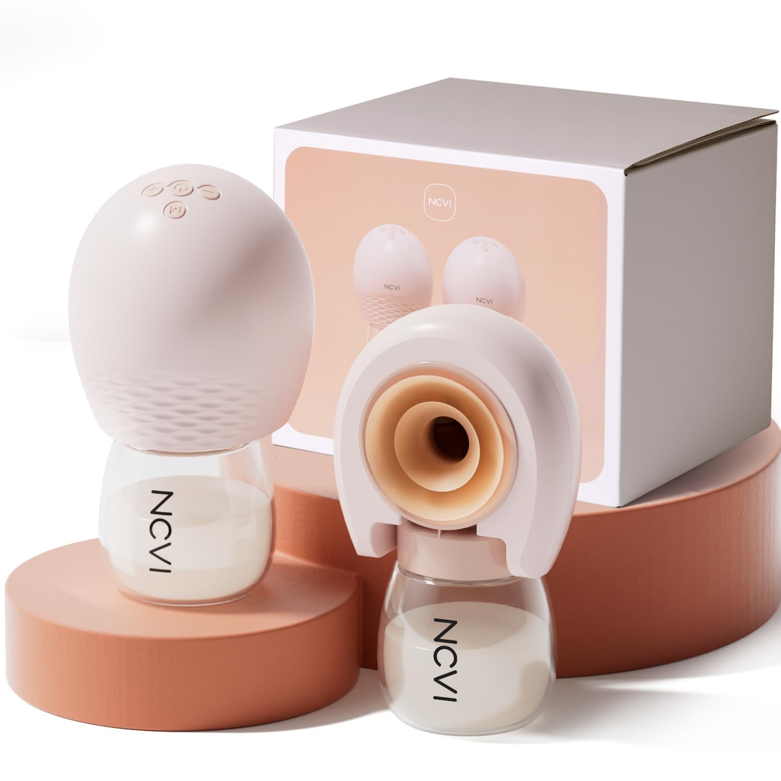 Hands-Free Wireless Electric Breast Pump with 21/25mm Flanges Portable Wearable 2-Pack-image