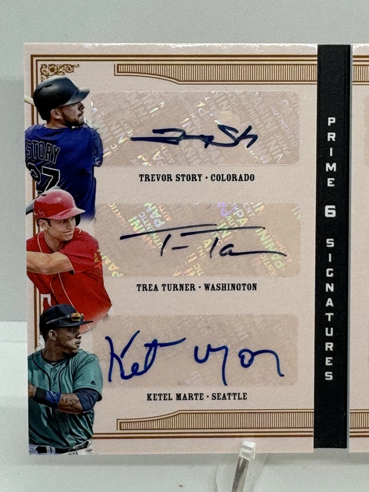 Folleto Prime Cuts 2016 6 autógrafos Trevor Story Corey Seager Trea Turner 08/10 Foto 2 de 4