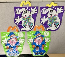 McDonald s vinyl Halloween Trick or Treat bags, 1990s, set of 4, unused, NOS