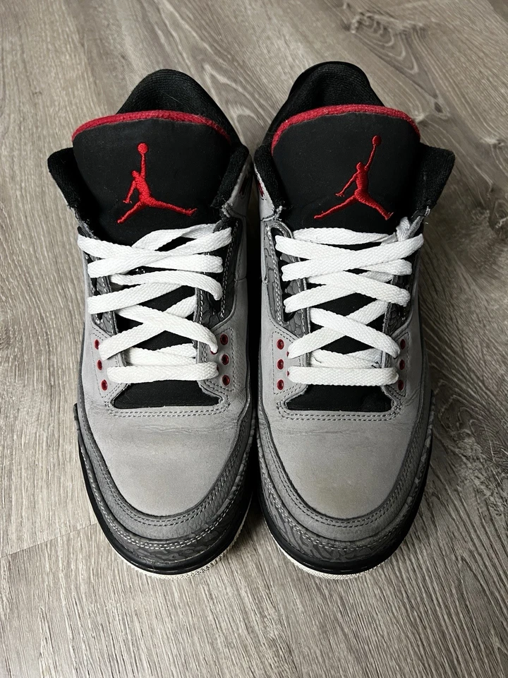 Air Jordan 3 Retro Talla 9.5 Para Hombre Stealth Gris Negro Nike 136064-003 Foto 2 de 4