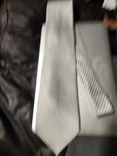Stefano Ricci beautiful light grey to silver handmade silk tie