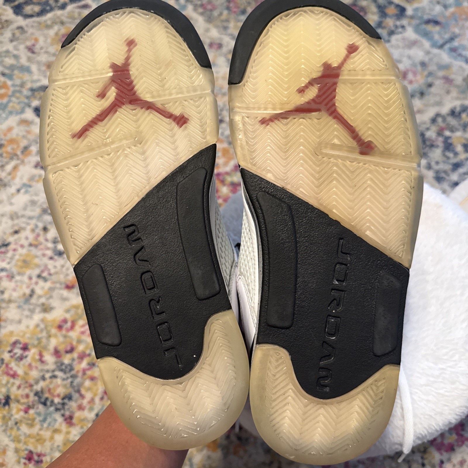 Size 11, Air Jordan 5 Retro “White Cement” USED W/ No Box