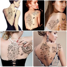 49 shees styles Temporary Tattoos for Women Adults Girls Fake Semi PermanentLong