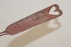 RARE 18TH C PA HEART DECORATED WROUGHT IRON AND COPPER PUNCH DECORATED SKIMMER — photo 4