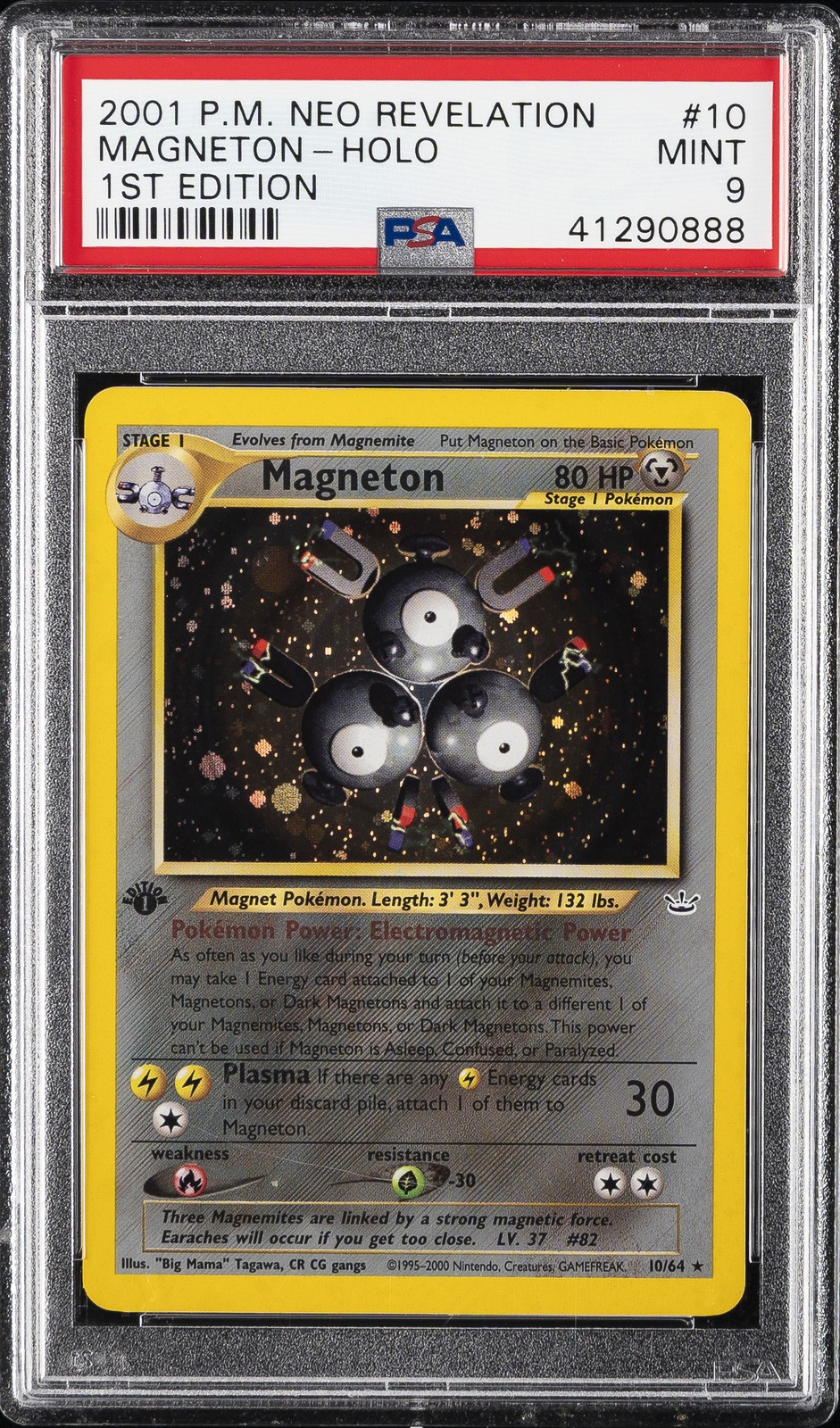 2001 POKEMON NEO REVELATION 1ST EDITION #10 MAGNETON-HOLO PSA 9
