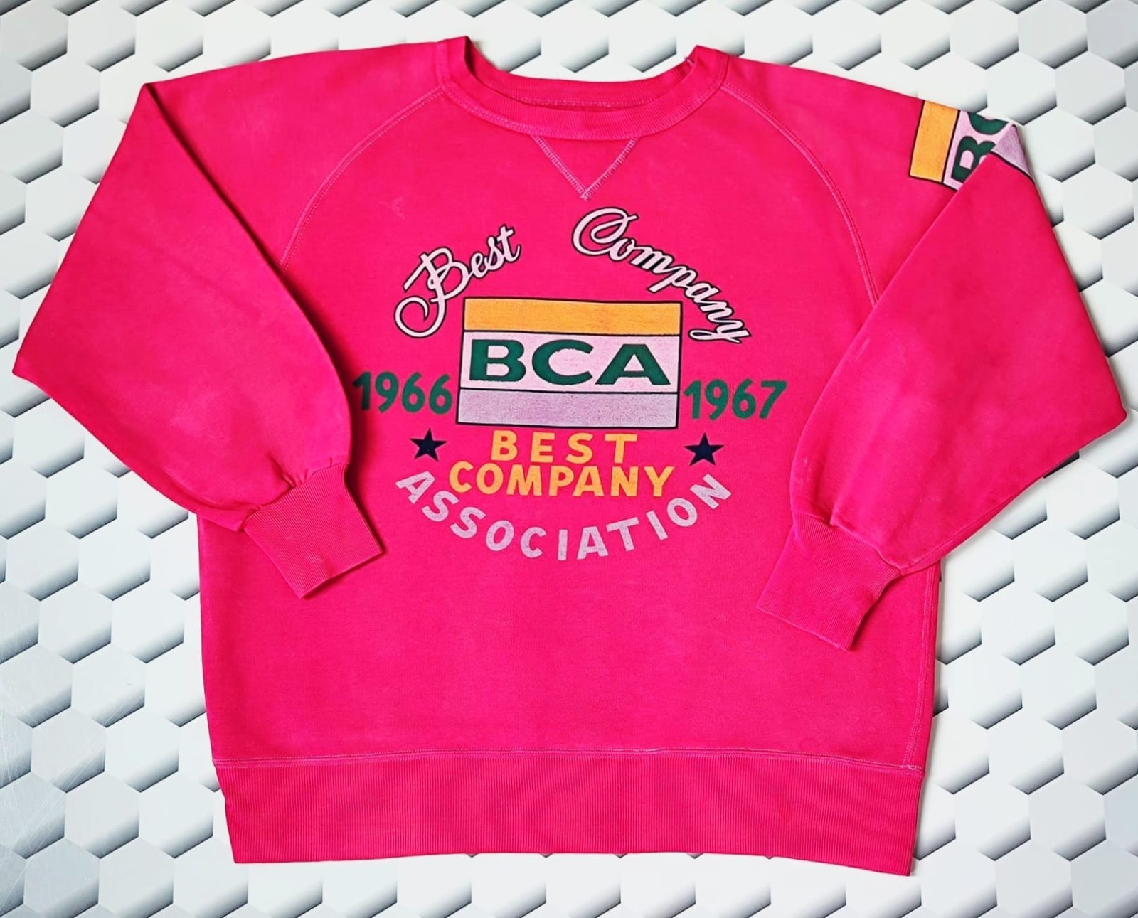 Best Company Italia Vintage 80s Sweatshirt Hot Pink Medium Rare 80s Dressers VGC image 3