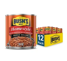 BUSH'S BEST Canned Homestyle Baked Beans 🫘 16 oz (Pack of 12)