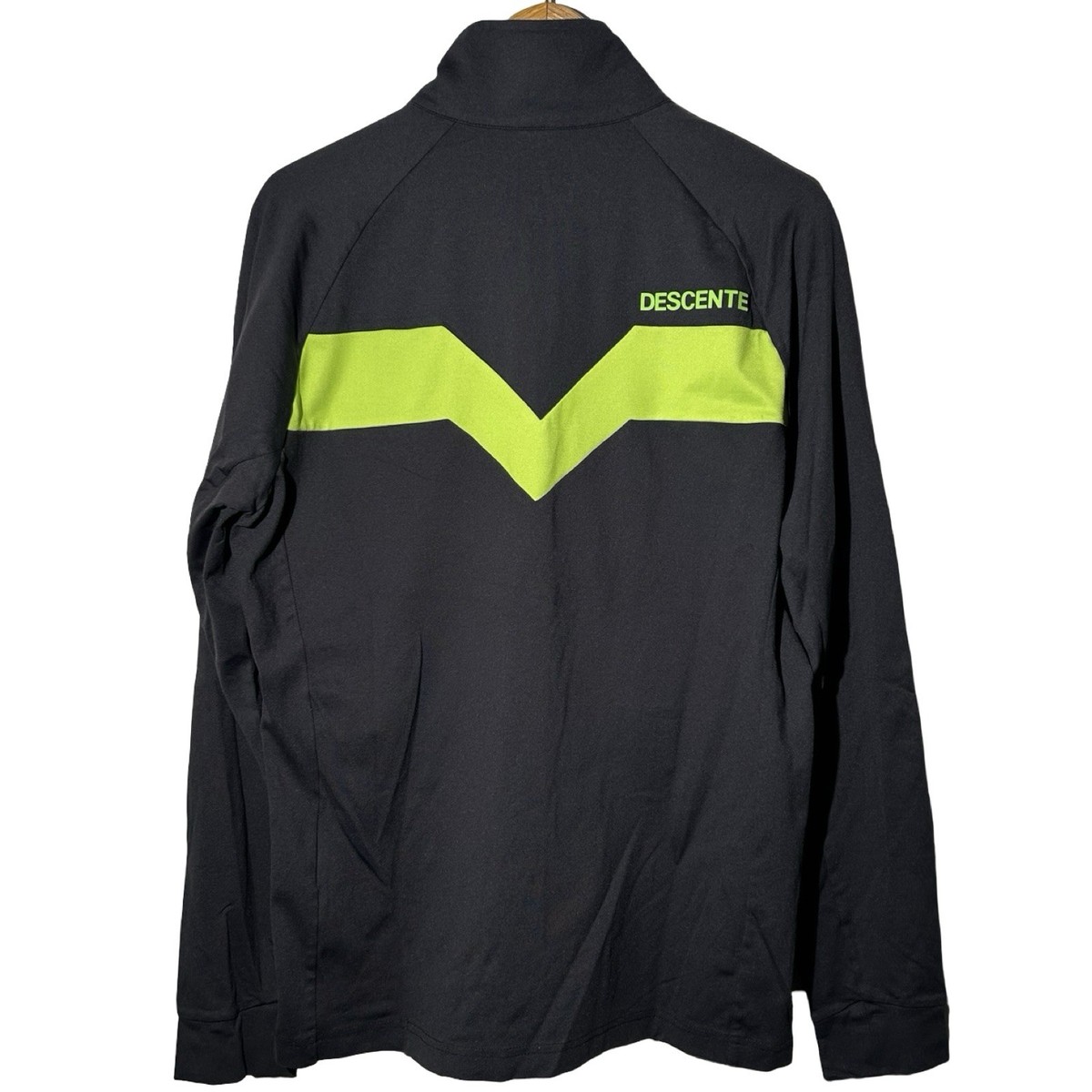 Descente Men's Golf Jacket Full Zip Pockets Sofileta Fabric Black