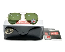 Ray-Ban Sunglasses RB3025 Aviator Classic 58mm Gold Frame Polarized Green Lens