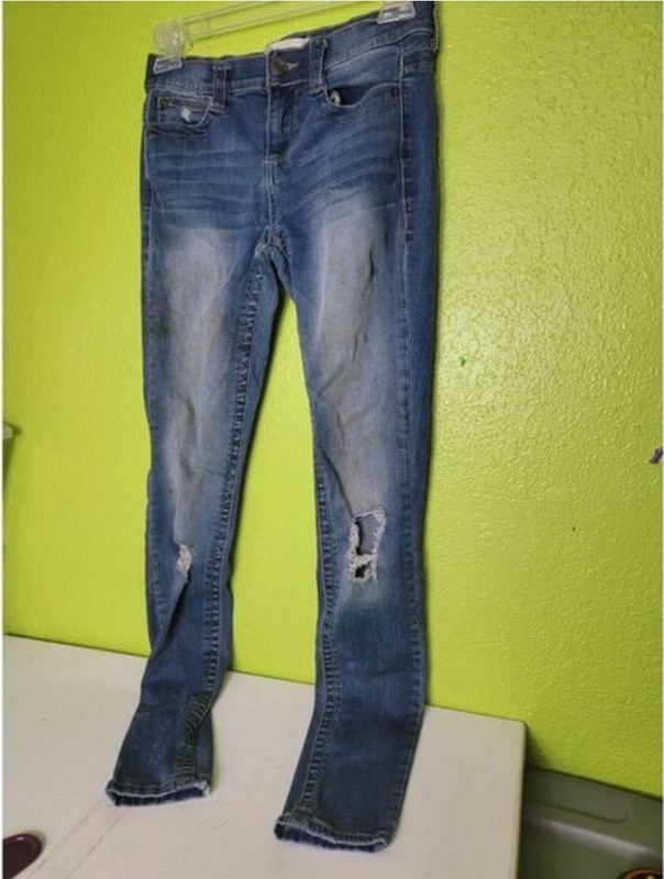 Mudd Pants Juniors Sz 1 Blue Denim Jeans Skinny FLX Stretch Cotton Y2k Distress