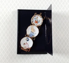 Dollhouse Peter Rabbit Beatrix Potter Reutter Porcelain Plate Set 1:12 Scale