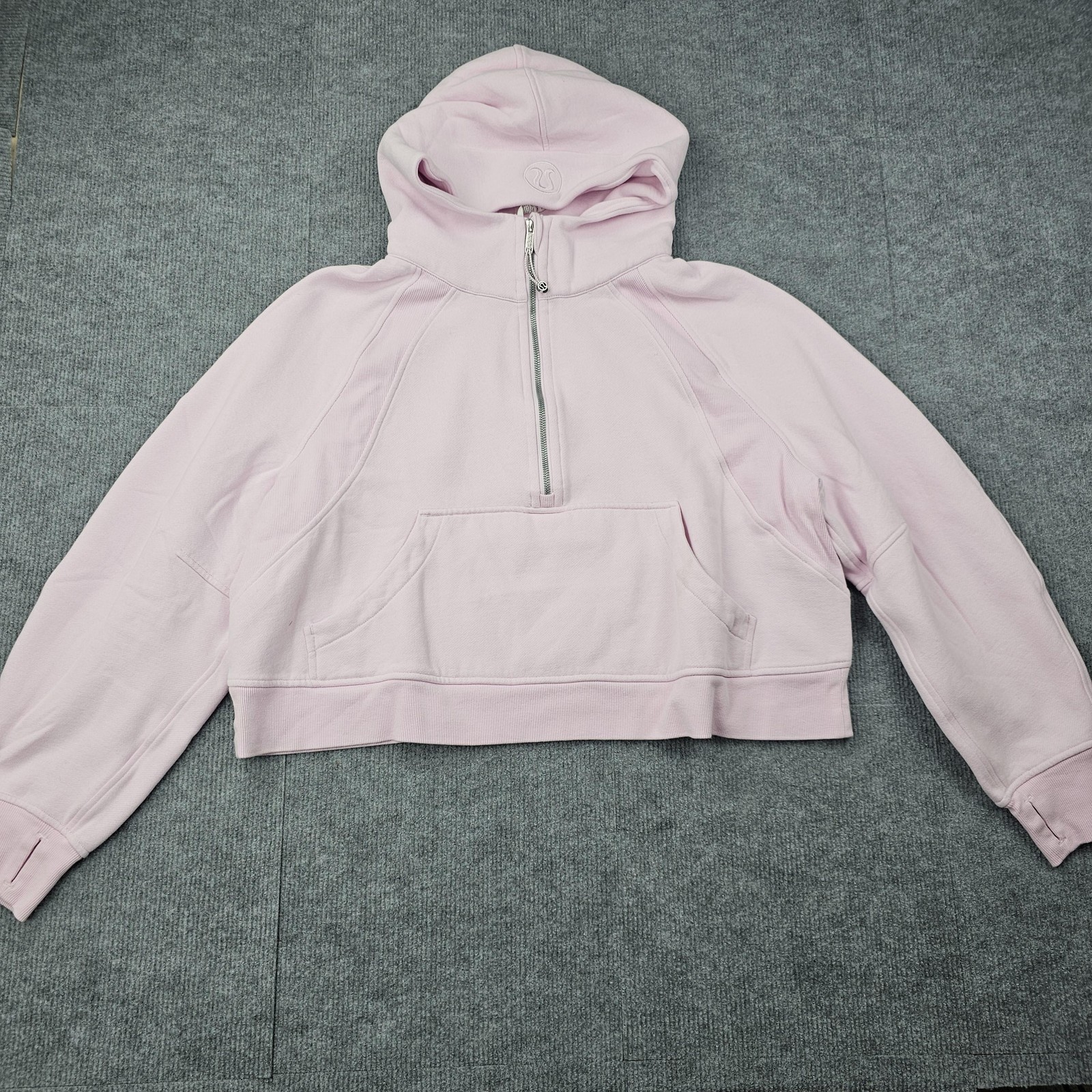 Lululemon Scuba Hoodie Womens XL/XXL Pink Cropped Half Zip Pullover Oversized