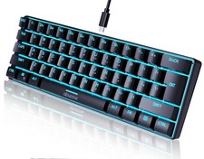 60% Gaming Keyboard Portable Wired UltraCompact 61 Keys RGB Backlit Black