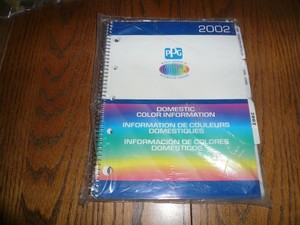 2002 PPG Domestic Color Information Paint Guide Automotive Finishes - Sealed