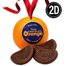 Terrys Chocolate Orange Acrylic Christmas Ornament Candy Citrus Sweet Gift 188