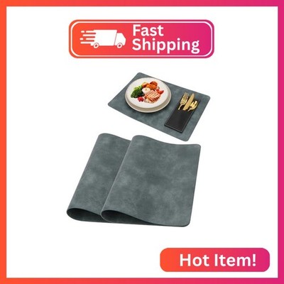 Brosay Leather Placemats Set of 2 Thanksgiving Christmas Day Place Mats for Kitc
