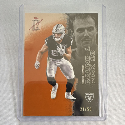 Topps Signature 2025 Brock Bowers Raiders Orange Parallel #34 21/50