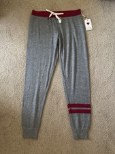 NWT PJ Salvage Jogger Pajama Pants Heather Grey Red  Small  Holiday
