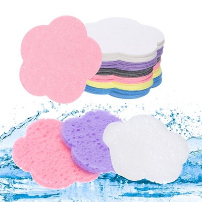 30 Count Compressed Facial Sponges Flower, Black/White/Blue/Purple/Pink/Yellow