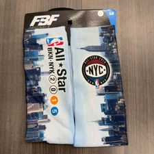FBF NBA All Star 2015 Brooklyn NYC Skyline Basketball Crew Socks Men Large 10-13