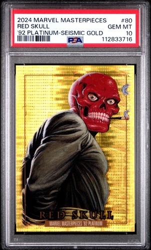 Marvel Red Skull /92 2024 Marvel Masterpieces Seismic Gold Card #80 PSA 10 