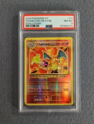 2016 Pokemon XY Charizard REV-FOIL Evolutions PSA 8