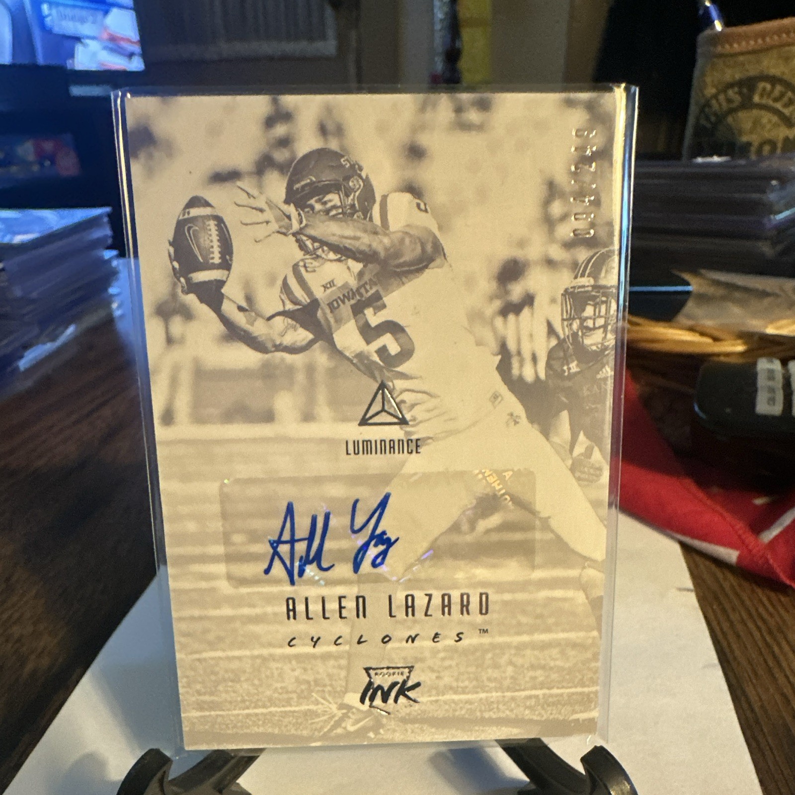Allen Lazard Panini Luminance Rookie Ink #RIALL Platinum Blue