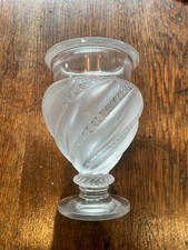 VINTAGE LALIQUE ERMENONVILLE FRENCH ART DECO CRYSTAL VASE AUTHENTIC  SIGNED MINT
