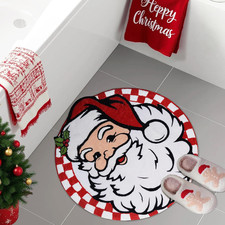 Red Christmas Bathroom Rugs Christmas Bath Mat Non Slip Washable Rug for Bathroo