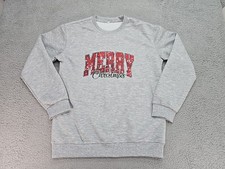 Merry Christmas Women  s Medium Sweatshirt Gray with Red  Green Merry Christma