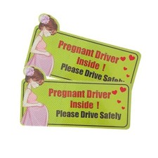 Pregnant Driver Magnet for Car   10.6"x5.7" Reflective Magnetic Safety Sign,