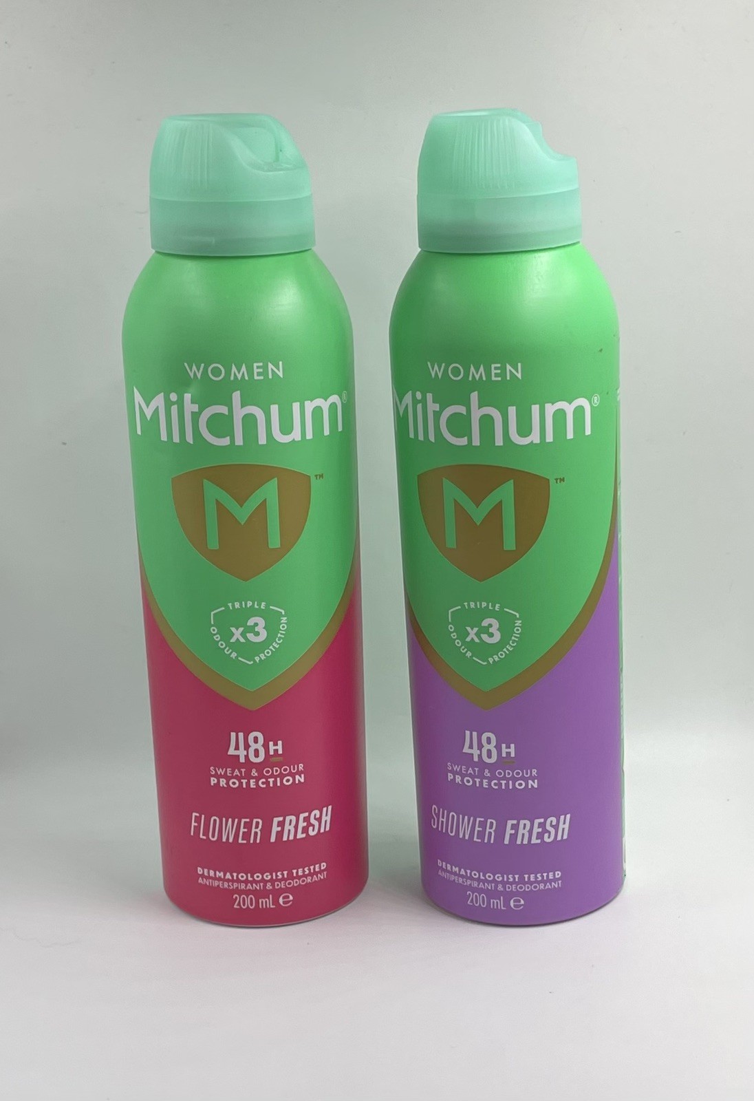 Mitchum Shower Fresh Dedorant Body Spray 200ml X 2 Dented Bottles** HK