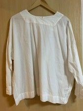 Nest Robe White Long Sleeve Pullover Cotton Linen Size F Used Condition