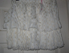 MED Vineyard Vines Lurex Dobby Flounce Skirt in White Cap- NWT