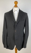 SÖR / SOER Gr. 52 weiches Tweed Casual Sakko Italy schwarzbraun Baumwolle 90B