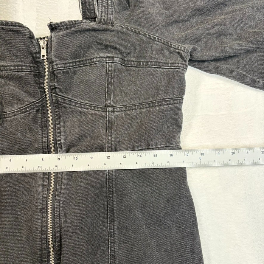 Future Collective Kahlana Brown Long Sleeve Denim Zip Front Black Dress Size 16