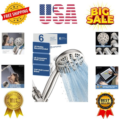 #ad 6 Mode High Pressure Handheld Shower Head Set Consumer Reports Recommended H... $35.99