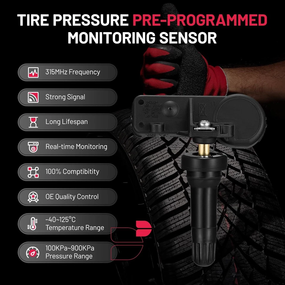 Sensor de presión de neumáticos 4 piezas 2006 2007 2008 2009 2010 Ford Explorer TPMS 6F2Z-1A189A Foto 3 de 4