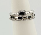 (3 Bands) RG82997 "Always A Favorite" Size 7 Black Onyx on Rhodium Bomb Party  — photo 1